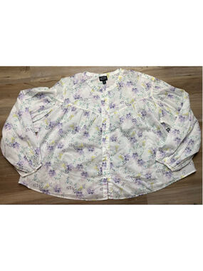 Scoop flowered flowy blouson top size XL